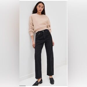 Agolde 90’s Pinch Waist High Rise Women's Jeans - Black Distressed Denim - 26